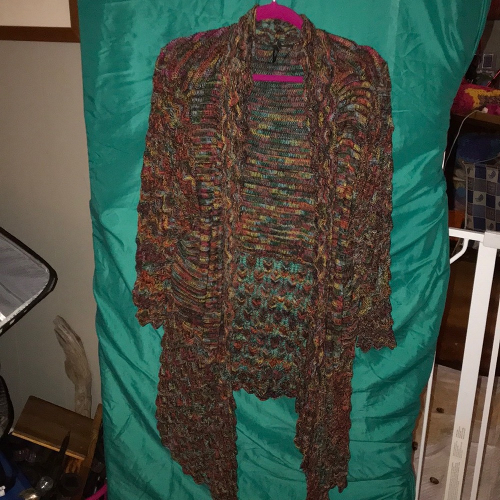 Multicolored cardigan sweater